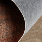Runder abstrakter Teppich - Rusty Brown