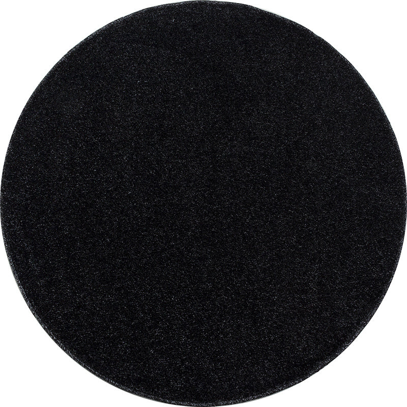 Round low-pile floor rug - Asa Anthracite