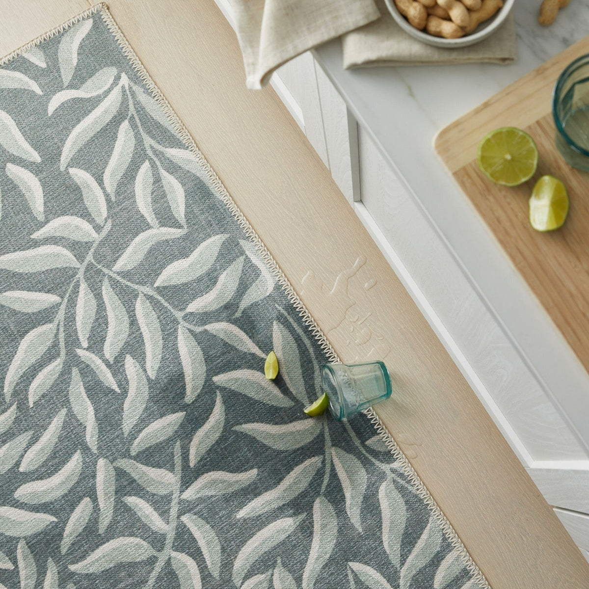 Washable Runner - Reido Leaves Green