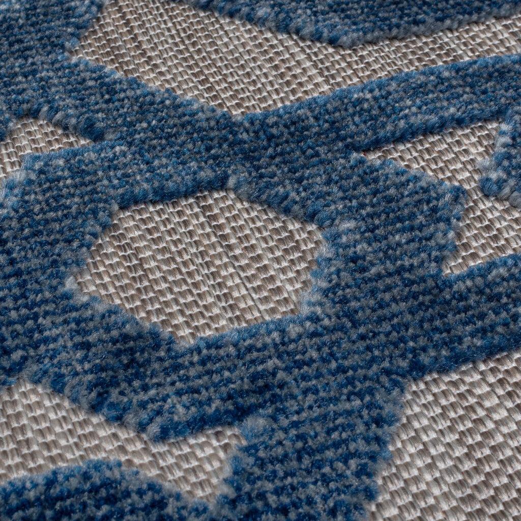 Round Outdoor Rug - Piatto Oro Blue