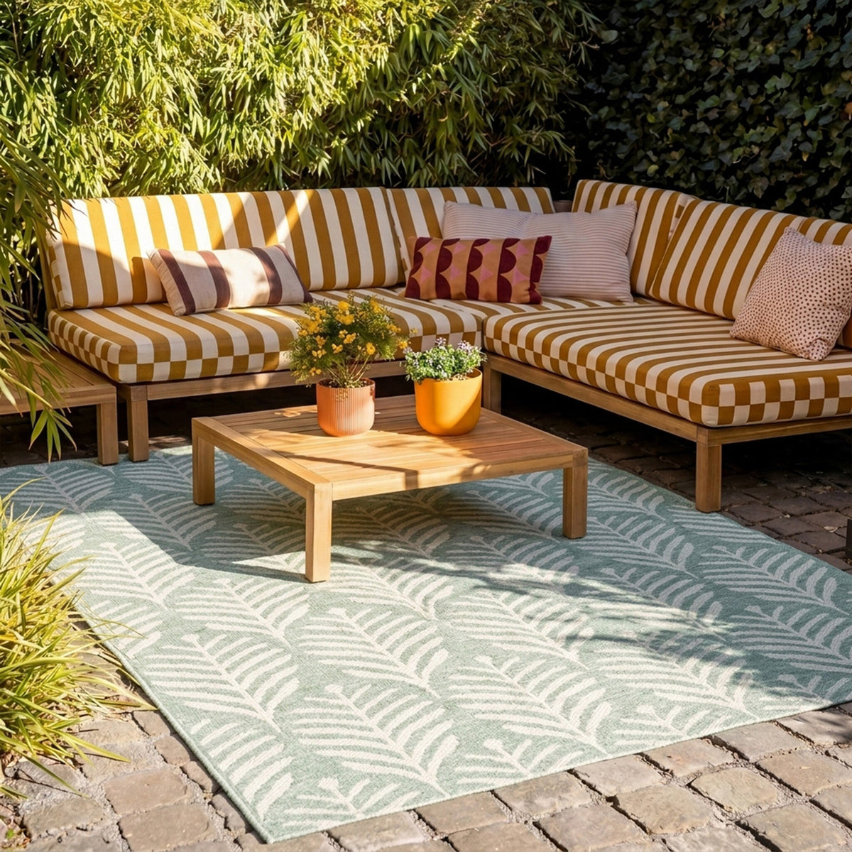 Outdoor Rug - Summer Leaves Green