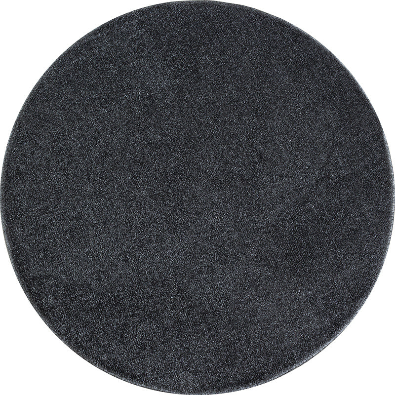 Round Low Pile Floor Rug - Asa Grey