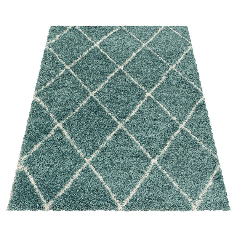 Berber floor rug - Agadir Lines Blue/Cream