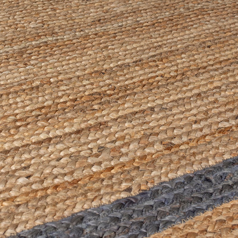 Jute floor rug - Grazo Natural/Grey