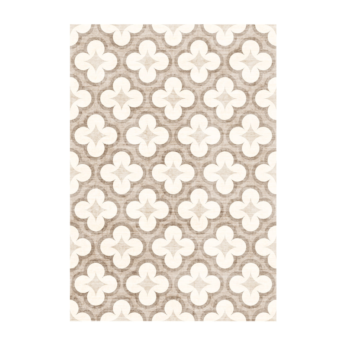 Geometrischer Outdoor Teppich - Mosaic Clover Creme