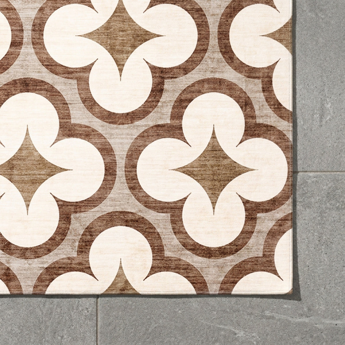 Geometrischer Outdoor Teppich - Mosaic Clover Terrakotta