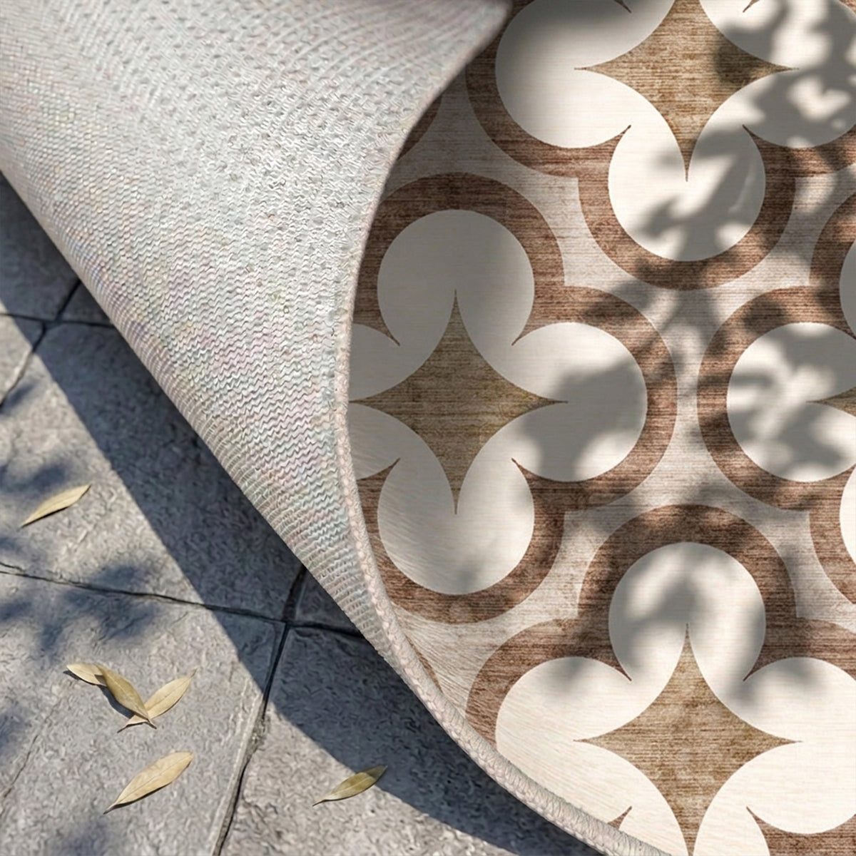 Geometrischer Outdoor Teppich - Mosaic Clover Terrakotta
