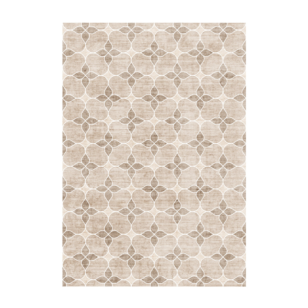 Geometrischer Outdoor Teppich - Mosaic Dot Creme
