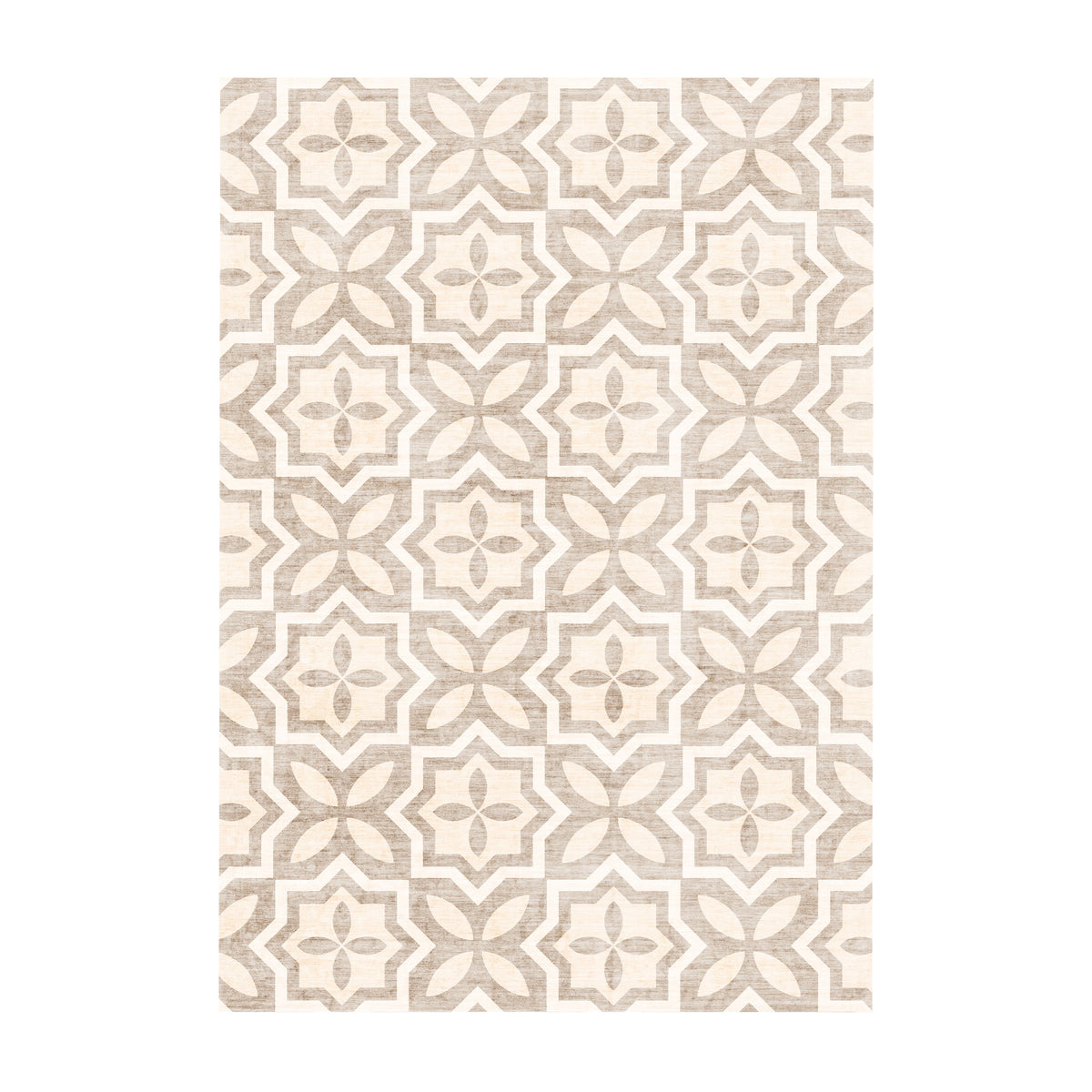 Geometrischer Outdoor Teppich - Mosaic Medina Creme