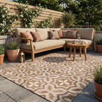 Geometrischer Outdoor Teppich - Mosaic Medina Terracotta