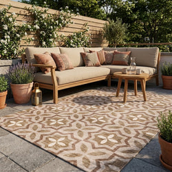 Geometrischer Outdoor Teppich - Mosaic Medina Terracotta