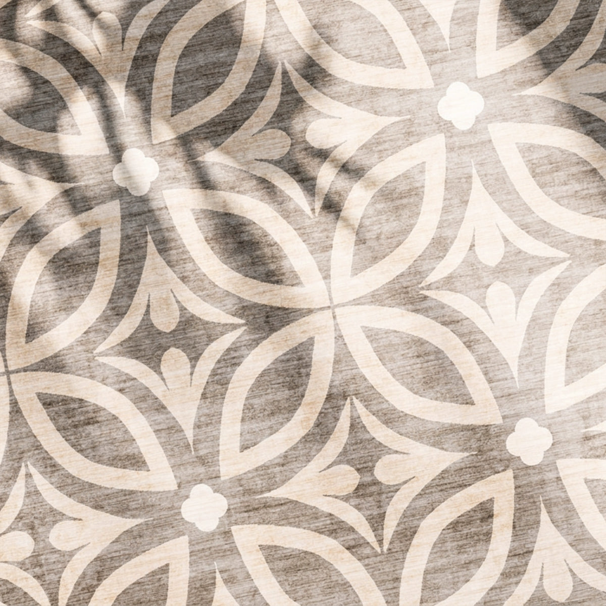 Geometrischer Outdoor Teppich - Mosaic Petal Creme