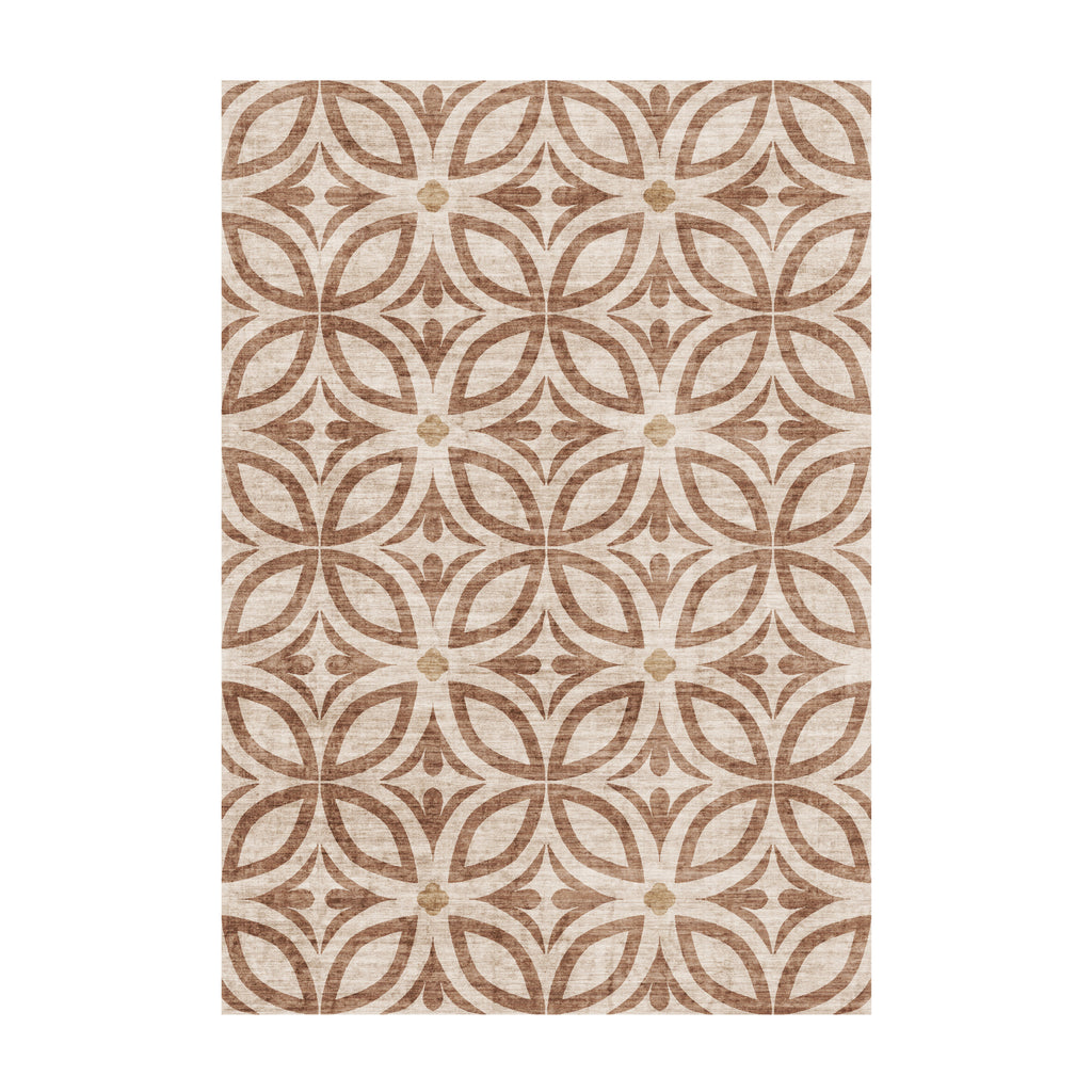 Geometrischer Outdoor Teppich - Mosaic Petal Terrakotta