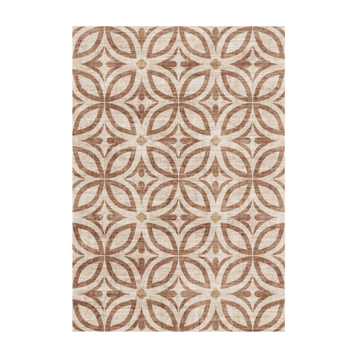 Geometrischer Outdoor Teppich - Mosaic Petal Terrakotta