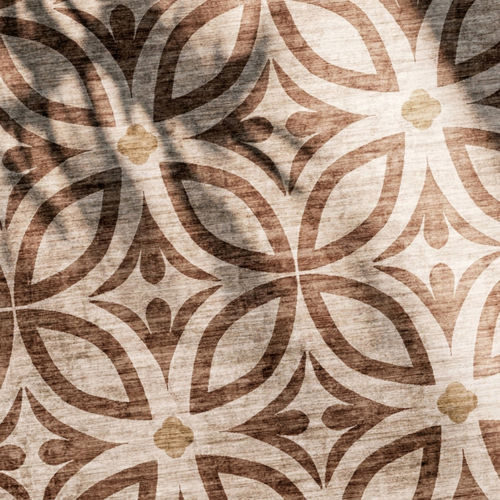 Geometrischer Outdoor Teppich - Mosaic Petal Terrakotta