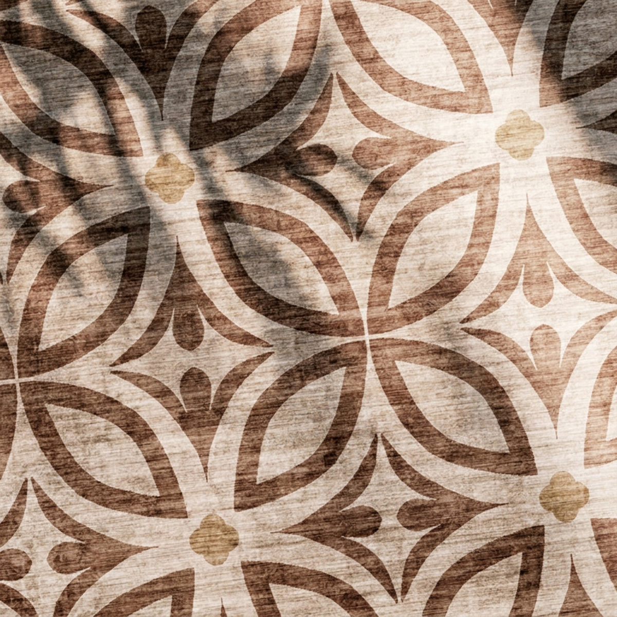 Geometrischer Outdoor Teppich - Mosaic Petal Terrakotta