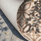 Geometrischer Outdoor Teppich - Mosaic Petal Terrakotta