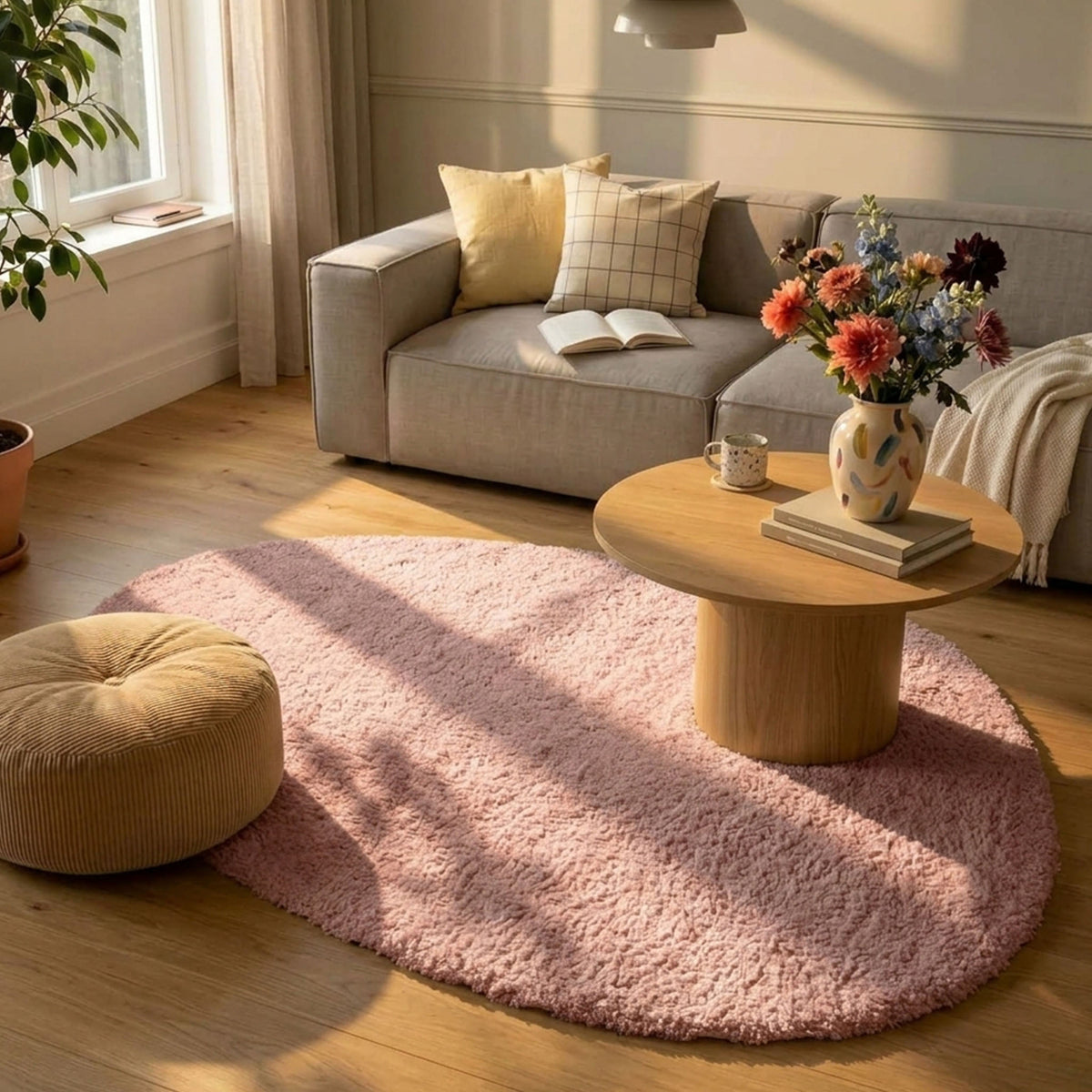Weicher organischer Teppich – Teddy Rosa