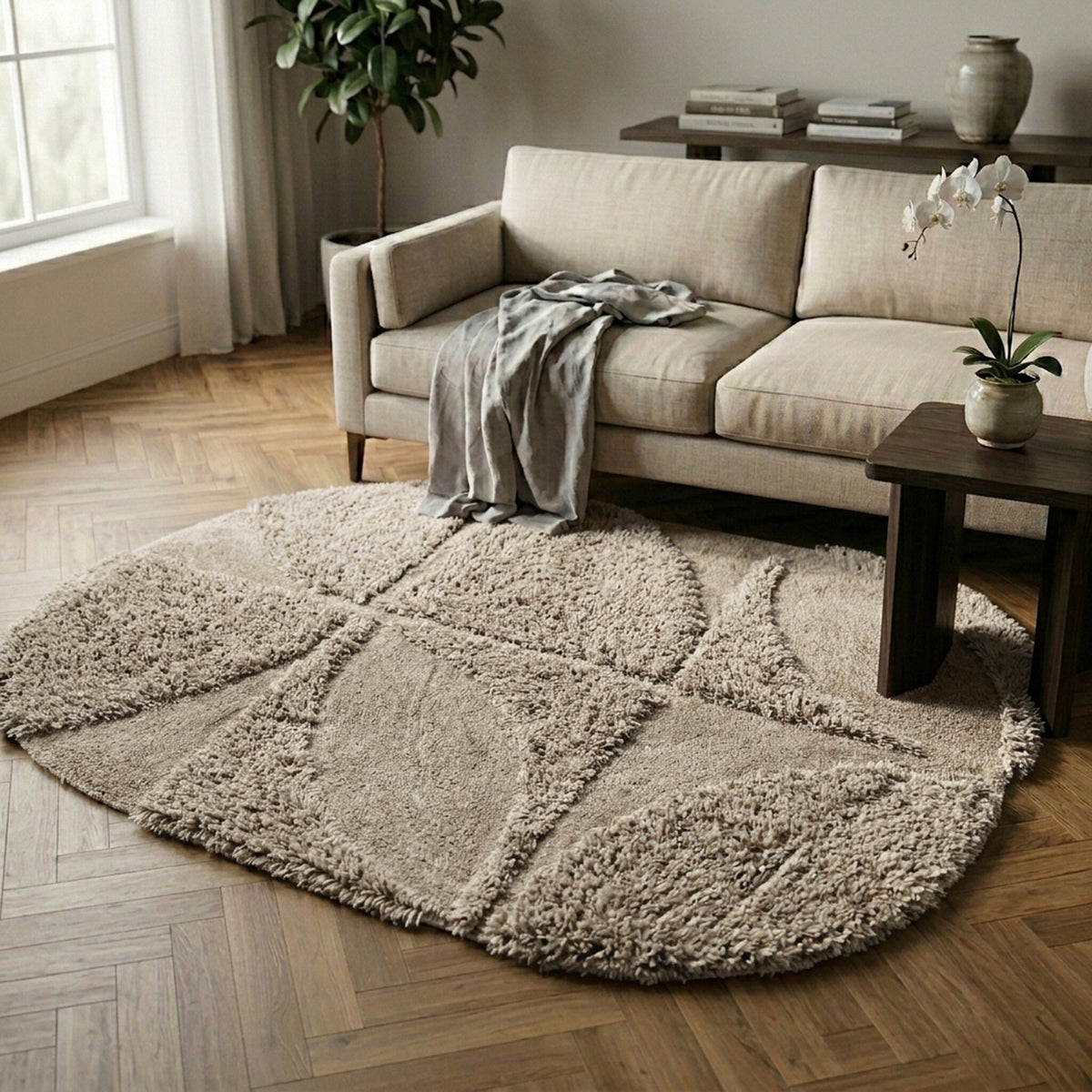 Organischer Teppich - Odette Curves Taupe
