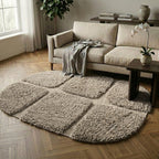 Organischer Teppich - Odette Grid Taupe