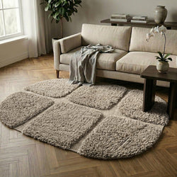 Organischer Teppich - Odette Grid Taupe