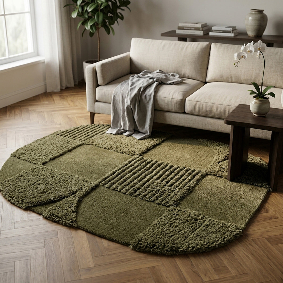 Organischer Teppich - Odette Shapes Grün