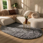 Oval Shaggy Rug - Blaze Grey