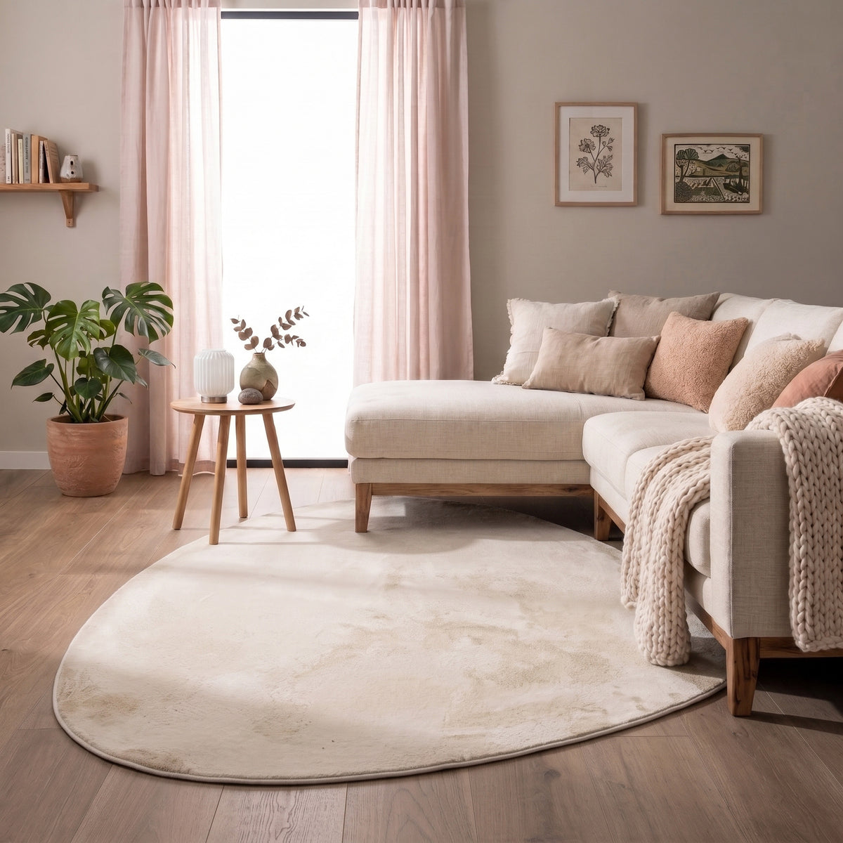 Flauschiger Teppich - Cozy Pebble Creme