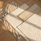 Waschbarer Teppich - Dunya Geo Beige Weiß