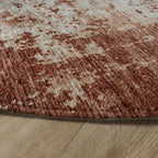 Runder abstrakter Teppich - Rusty Brown