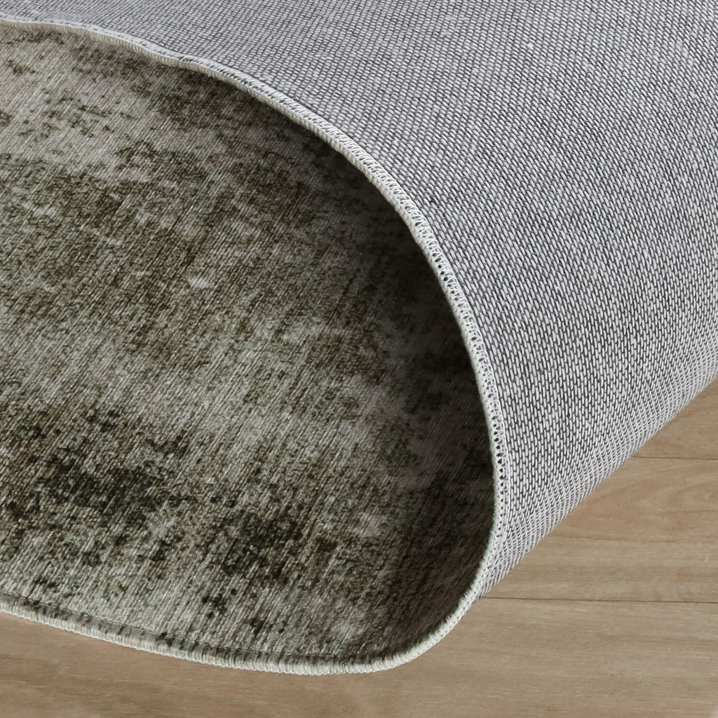 Runder abstrakter Teppich - Rusty Green