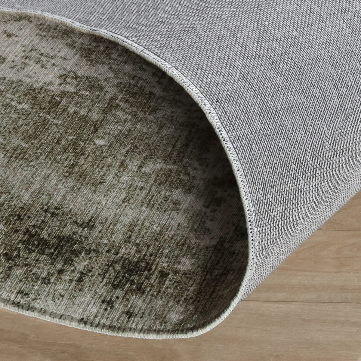 Runder abstrakter Teppich - Rusty Green