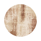 Runder abstrakter Teppich - Rusty Brown