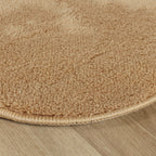 Waschbarer Teppich Rund - Puck Braun