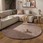 Hochflor Teppich Rund - Comfy Supreme Taupe