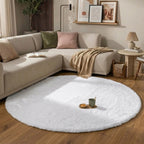 Hochflor Teppich Rund - Comfy Supreme Weiß