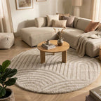 Teppich Skandinavisch Rund - Lova Arches Beige
