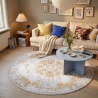 Round Vintage Rug - Lago Yellow