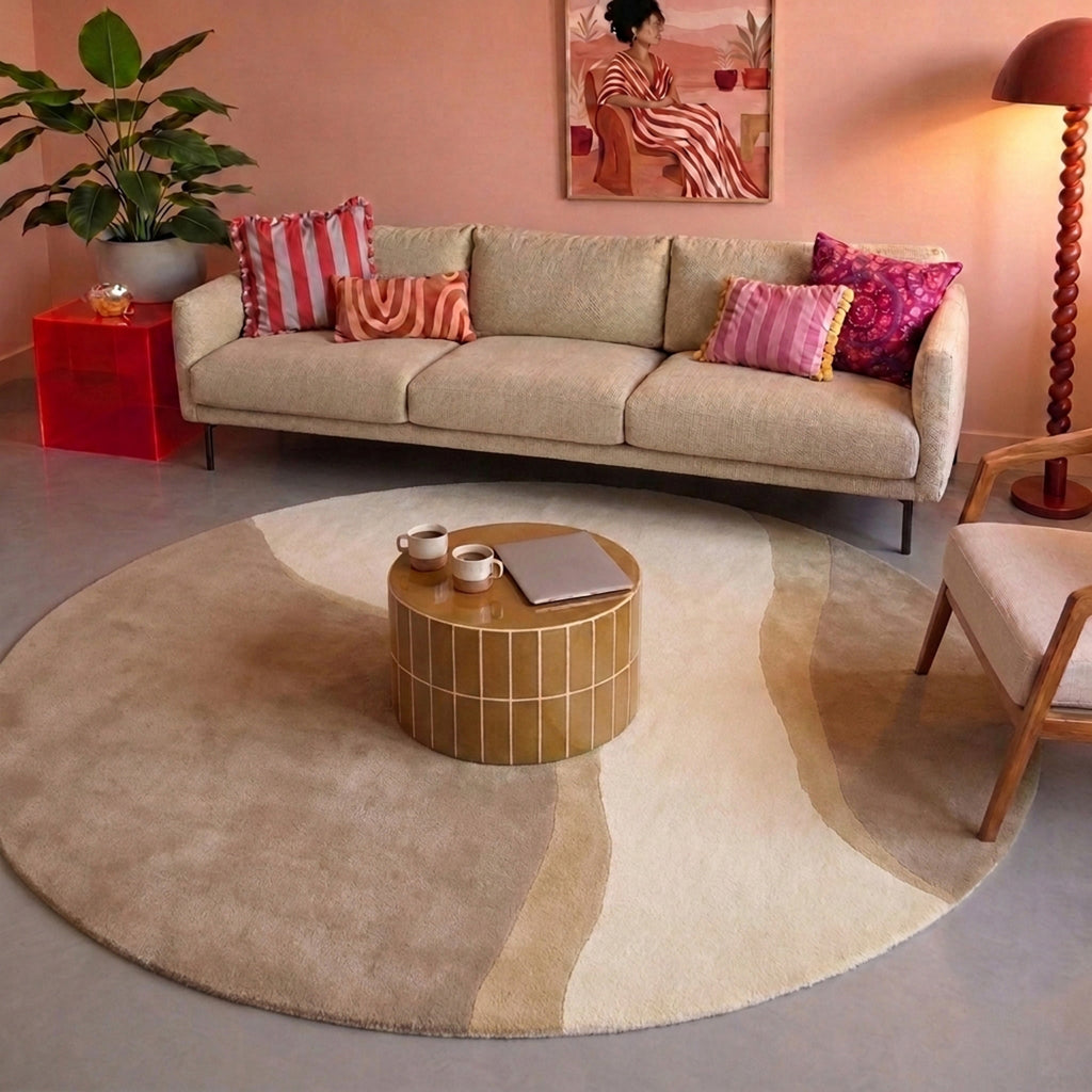 Wollteppich Rund - Vienna Beige