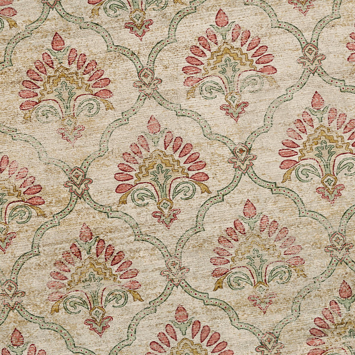 Teppich Vintage - Sage Grid Grün