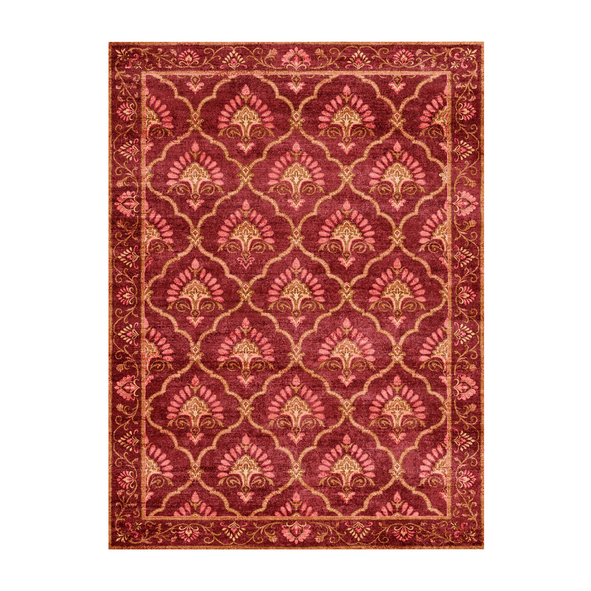 Teppich Vintage - Sage Grid Rot