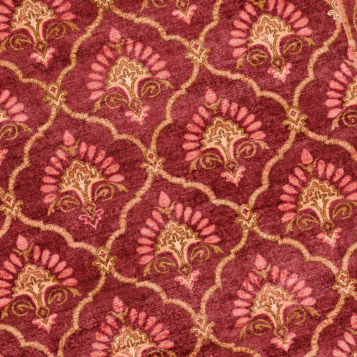 Vintage rug - Sage Grid Red