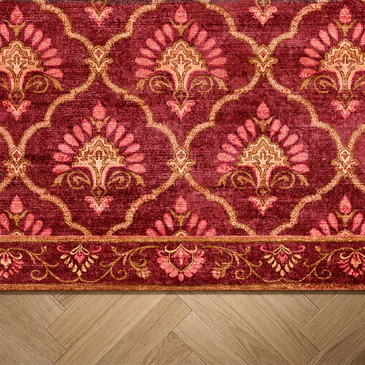 Vintage rug - Sage Grid Red
