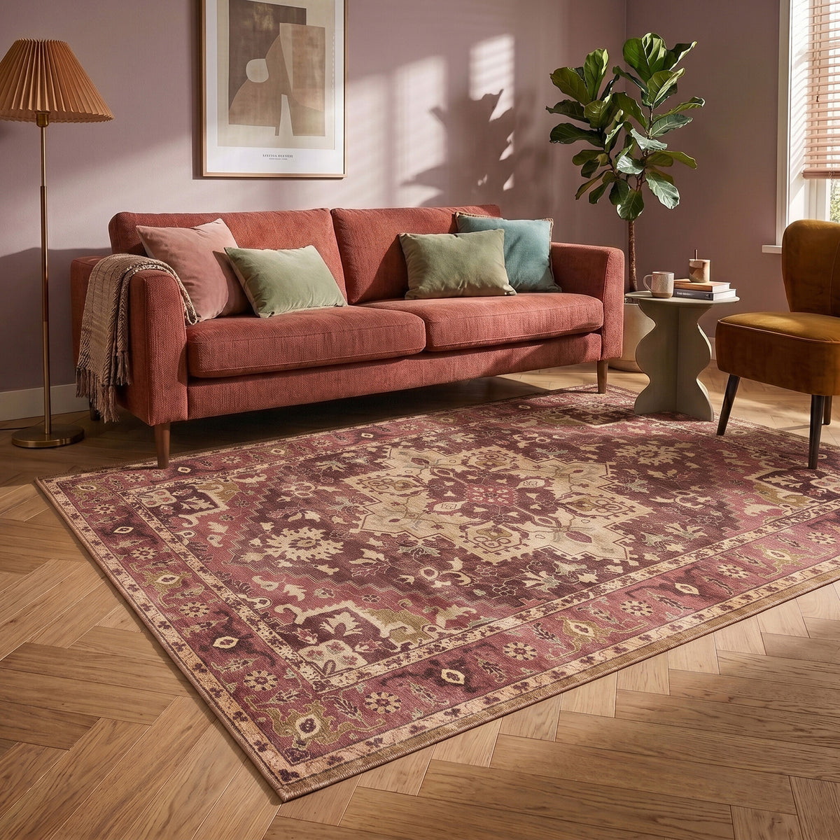 Vintage rug - Sage Medallion Red