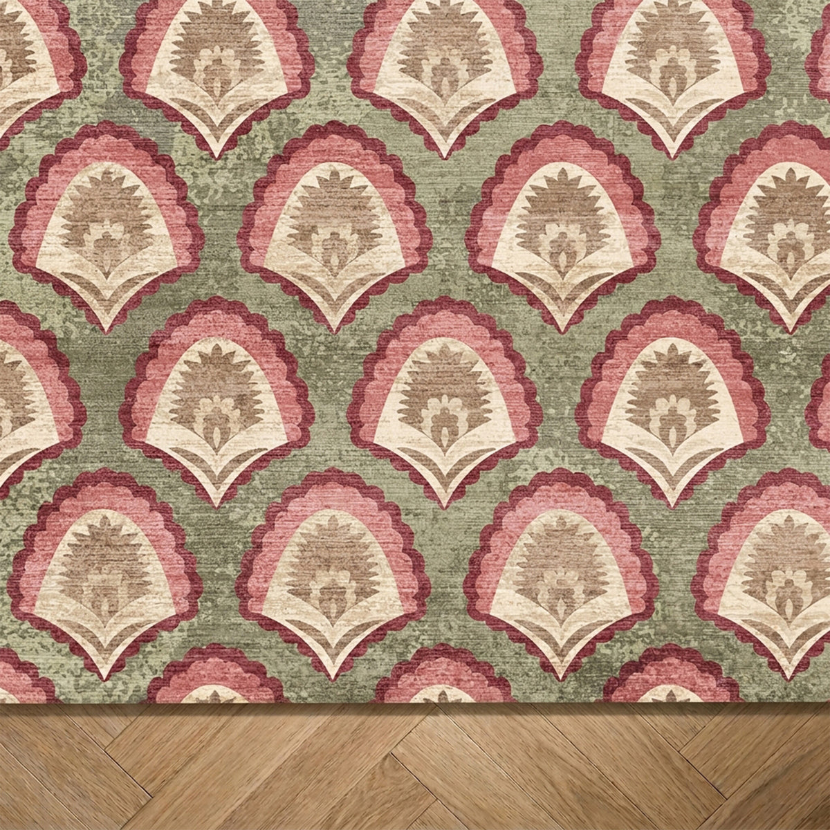 Vintage-Teppich - Sage Pattern Green