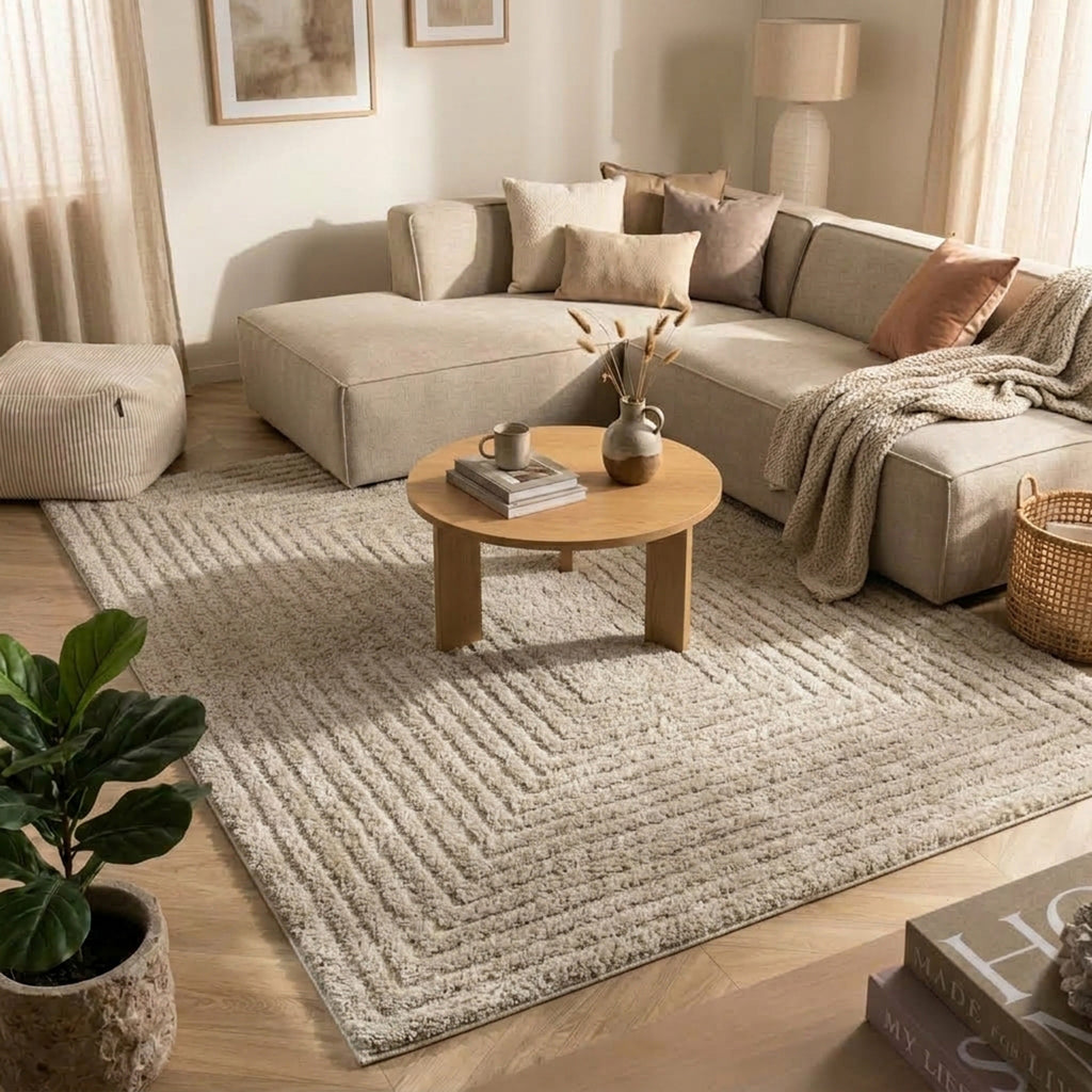 Teppich Skandinavisch - Lova Frames Beige