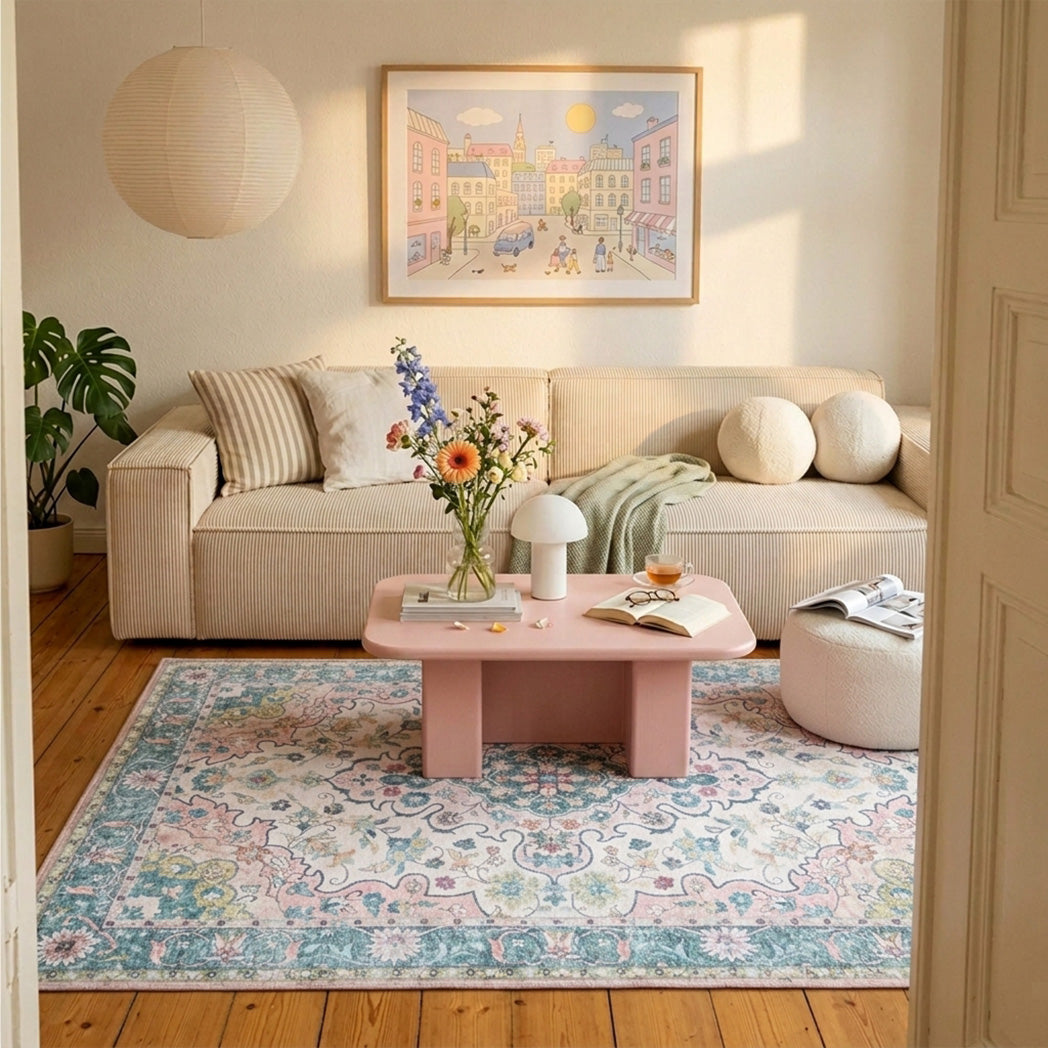 Vintage Rug - Lily Oriental Blue/Pink