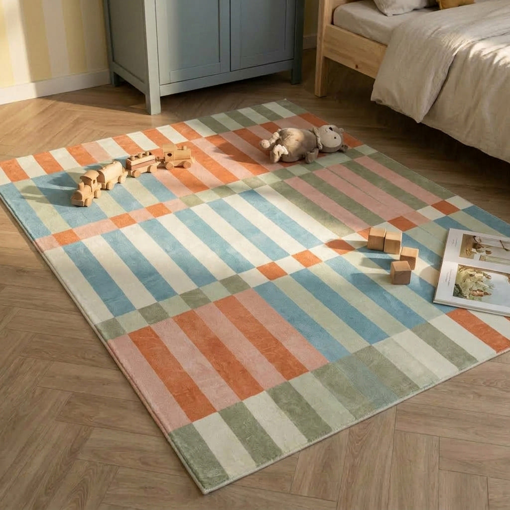 Waschbarer Kinderteppich - Billy Blocks Mehrfarbig