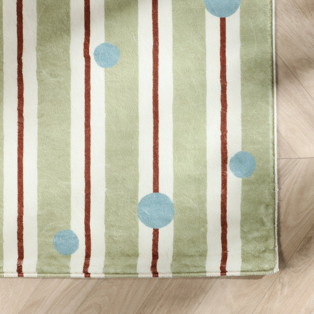 Waschbarer Kinderteppich - Billy Dots Grün