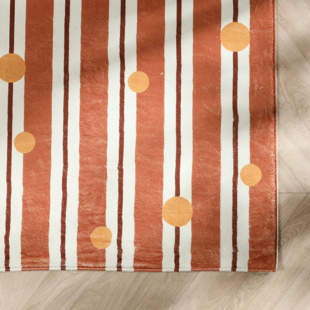 Waschbarer Kinderteppich - Billy Dots Terrakotta
